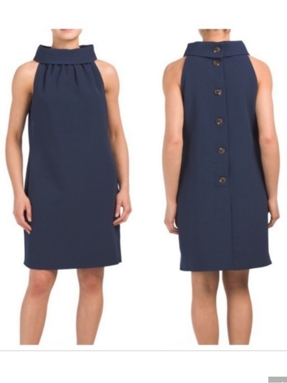NWT Sail To Sable Navy Halter Shift Dress Size Large